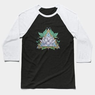 Stained Glass Lotus Illustration Baseball T-Shirt